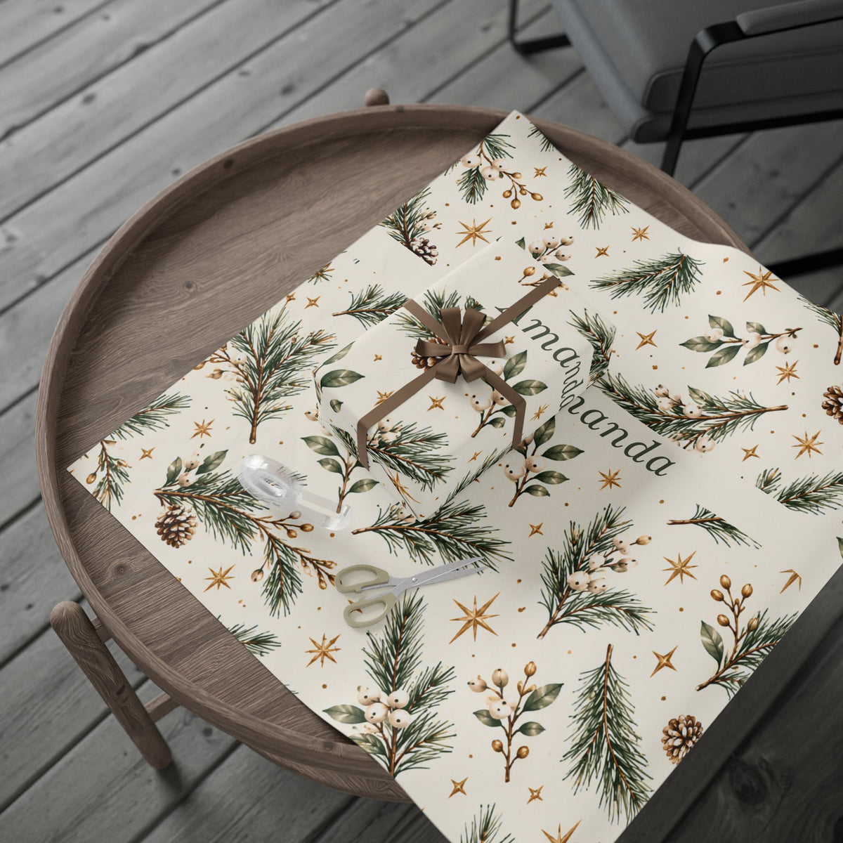 Personalized Christmas Wrapping Paper with Name