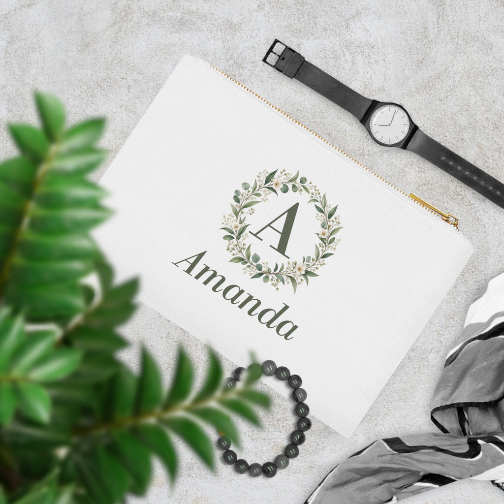 Personalized Makeup Bag with Monogram and Name