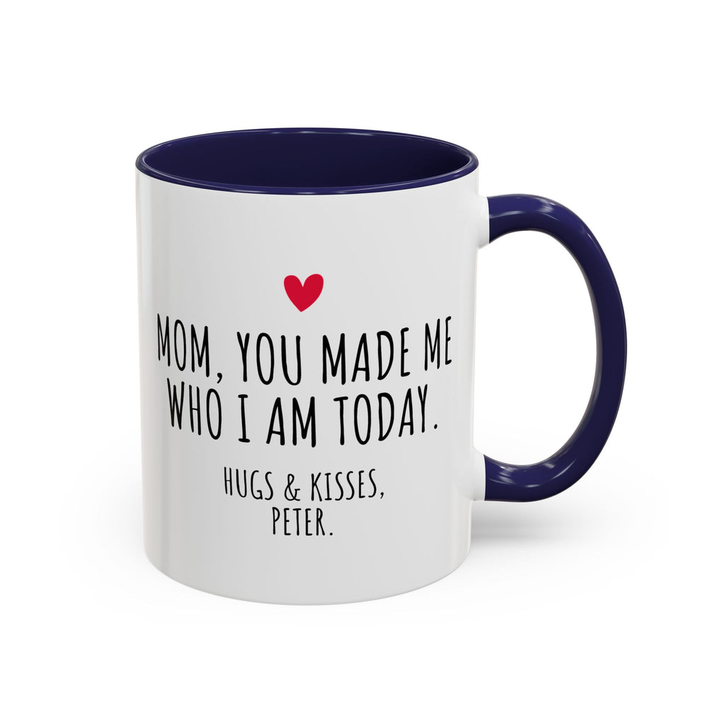 Copy of Personalized Heart Coffee Mug — "[Name], you’re the woman who makes my heart smile" (Accent 11/15oz)