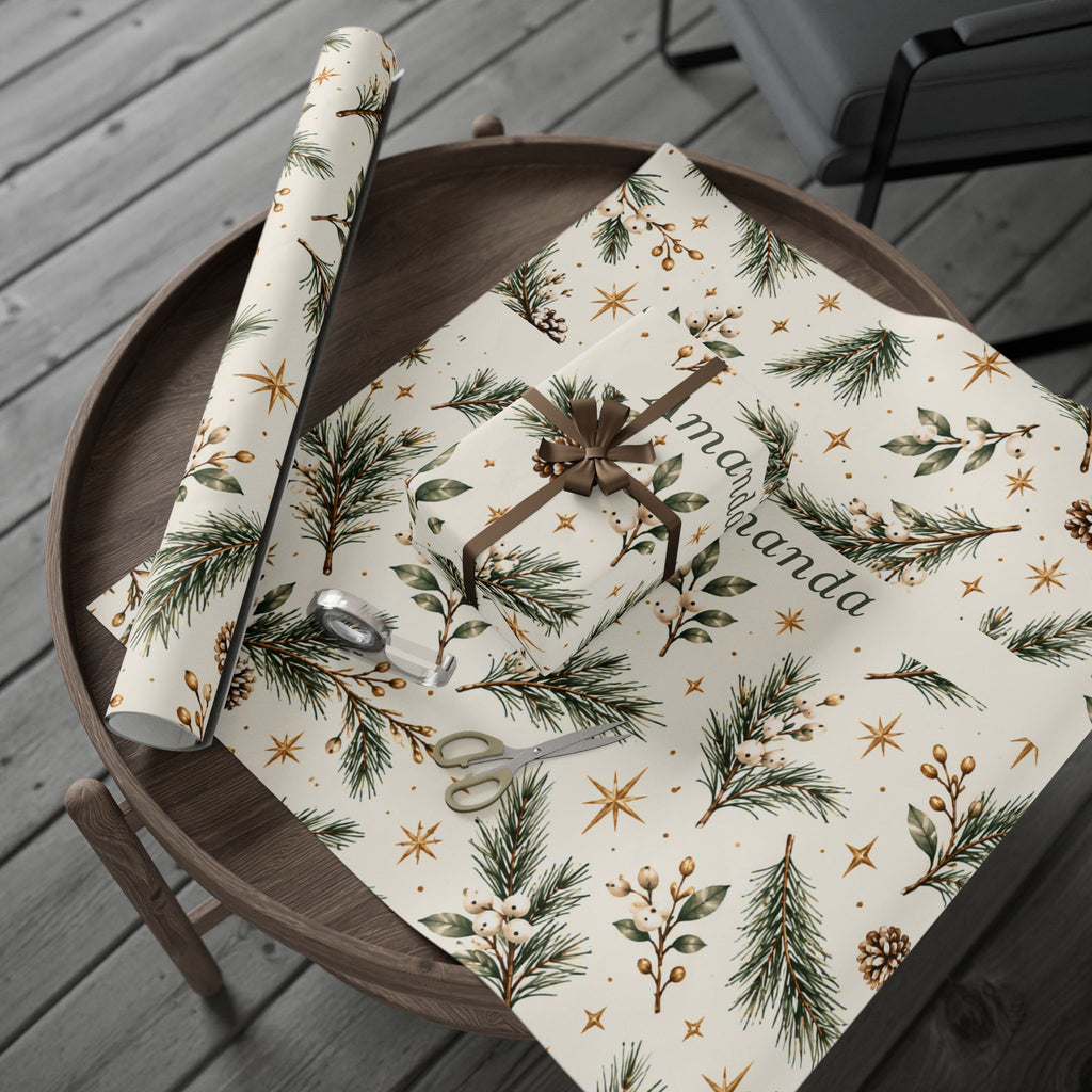 Personalized Christmas Wrapping Paper with Name