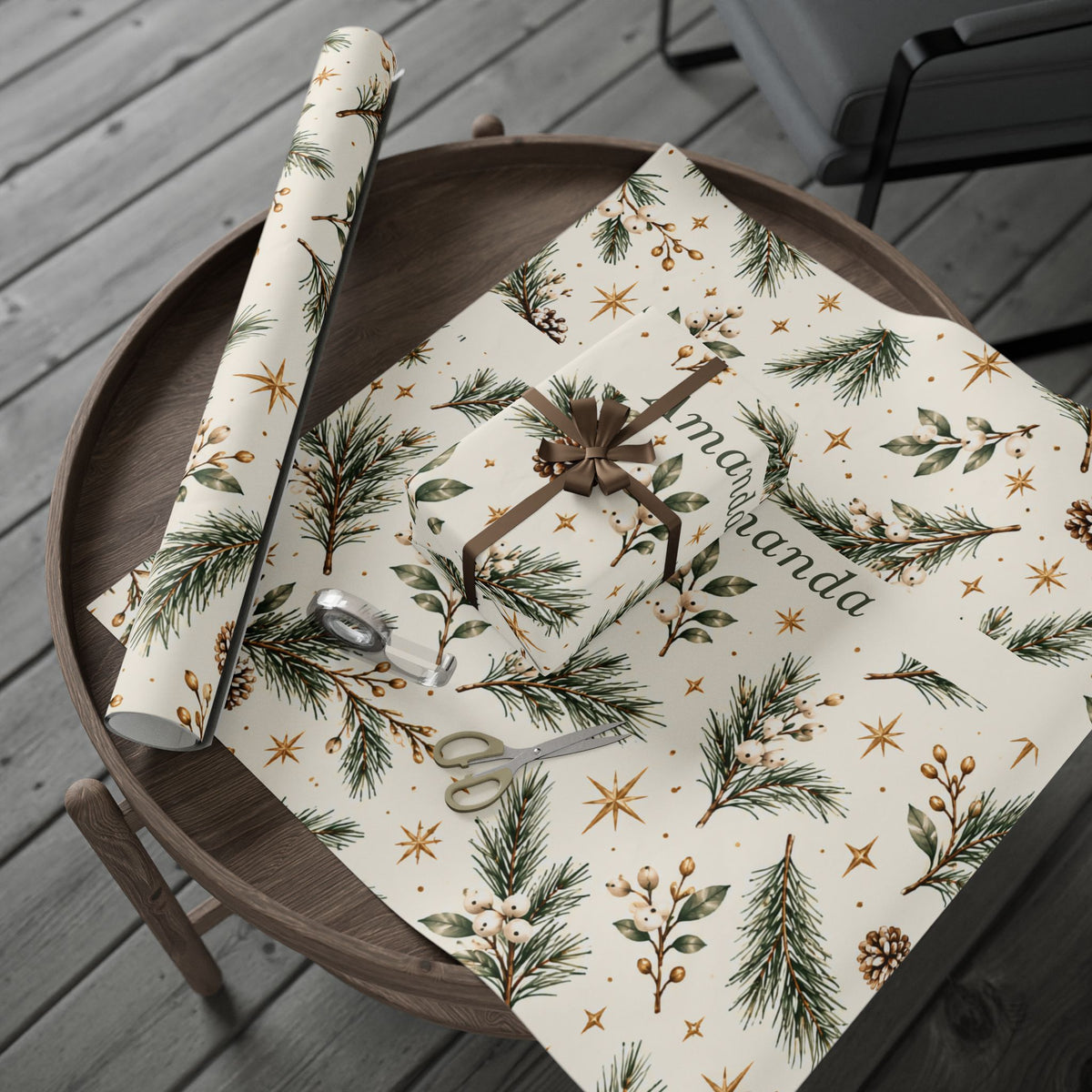 Personalized Christmas Wrapping Paper with Name