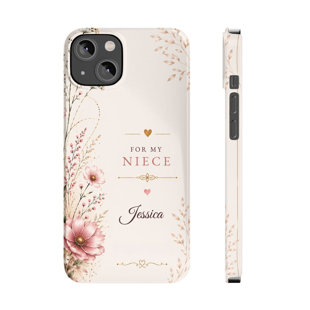 Personalized Niece Custom Name Floral Slim Case Gift for Niece