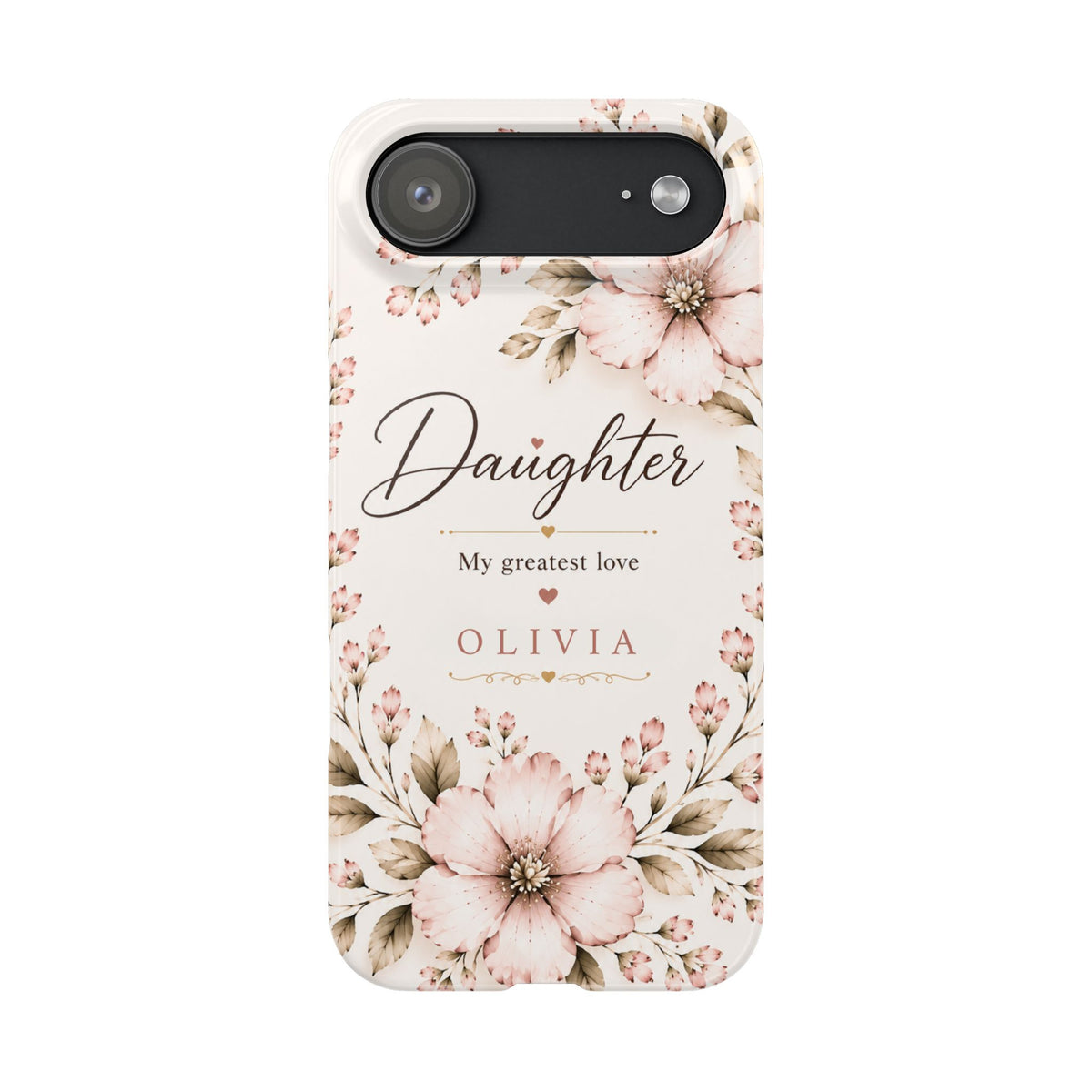 Personalized Daughter Custom Name Floral Slim Phone Case Gift for Daughter