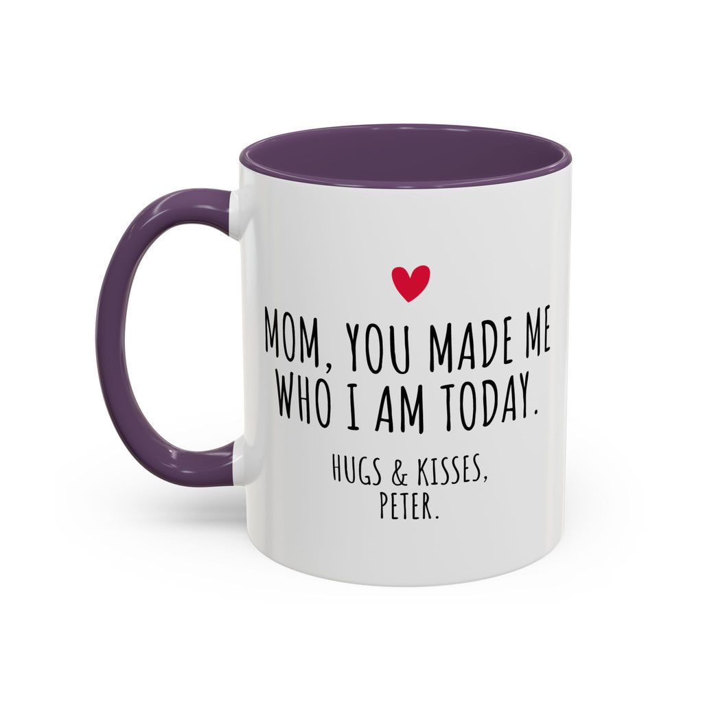 Copy of Personalized Heart Coffee Mug — "[Name], you’re the woman who makes my heart smile" (Accent 11/15oz)
