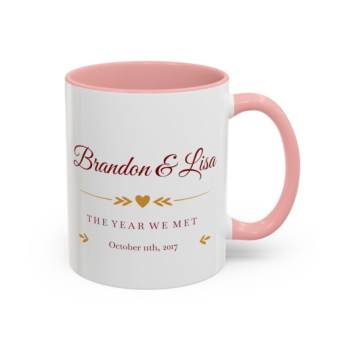The Year We Met Mug, Couple Names and Date – view 2