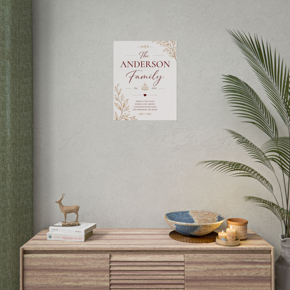 Personalized Family Name Poster – "The Anderson Family" Custom Rolled Print