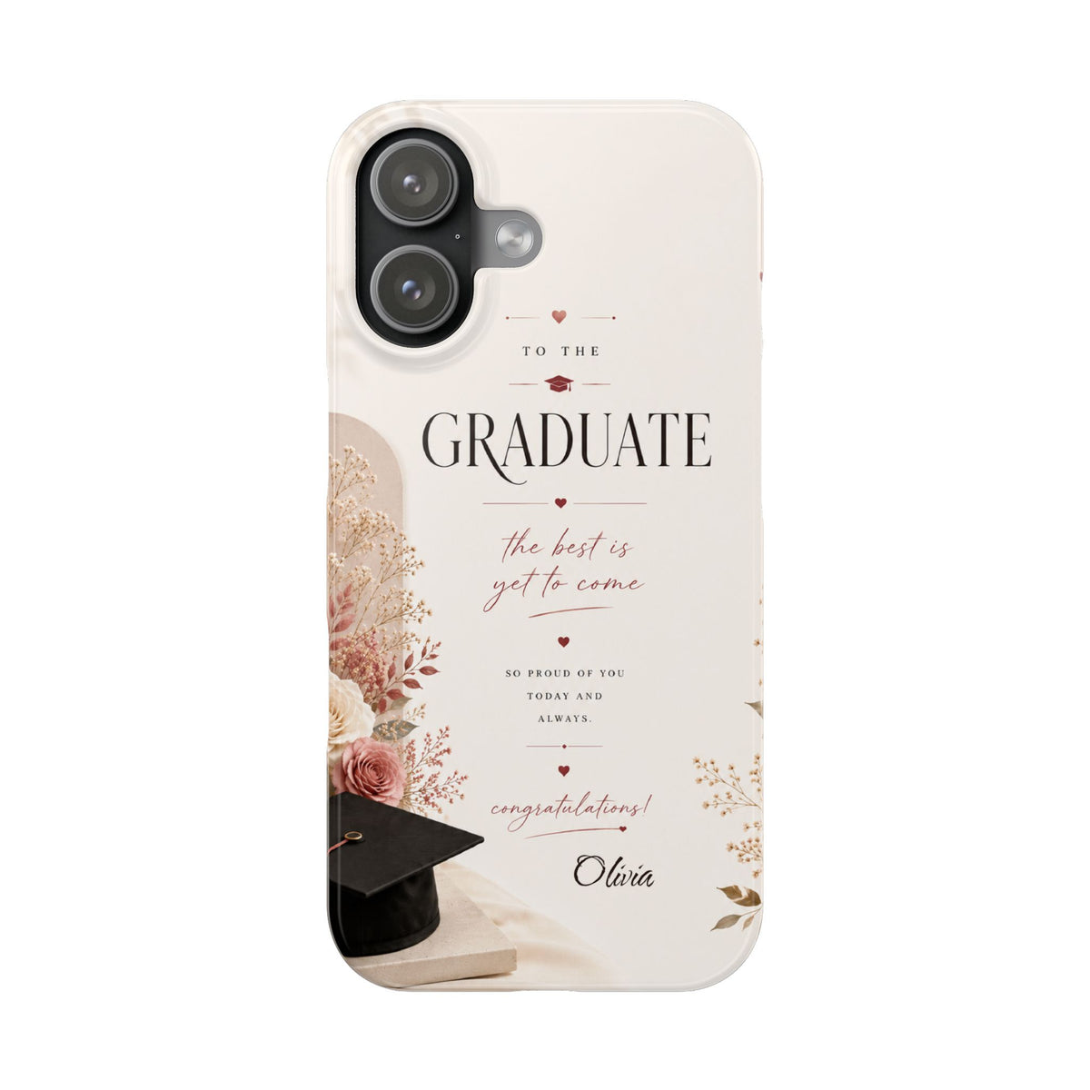 Personalized Graduate Custom Name Floral Graduation Slim Phone Case Gift for Graduate