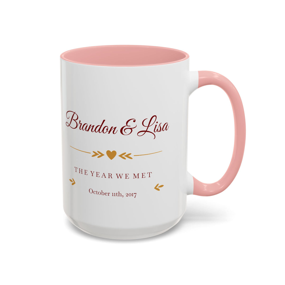 The Year We Met Mug, Couple Names and Date – view 4