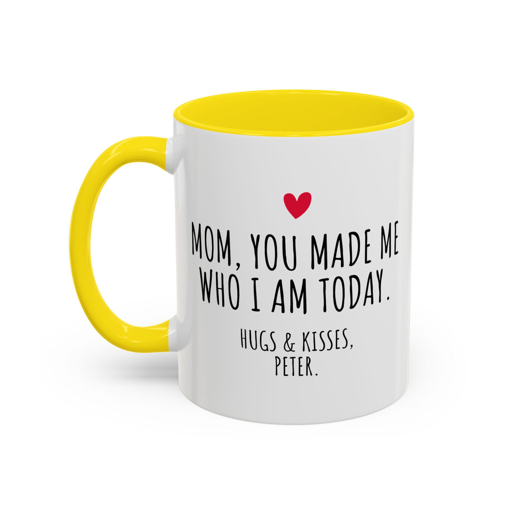 Copy of Personalized Heart Coffee Mug — "[Name], you’re the woman who makes my heart smile" (Accent 11/15oz)