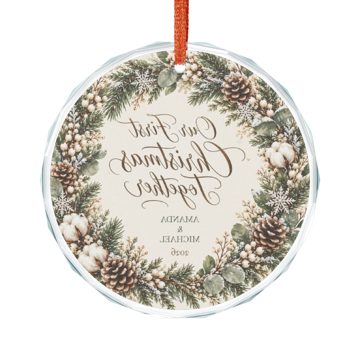Our First Christmas Together Personalized Newlywed Ornament Wedding Gift