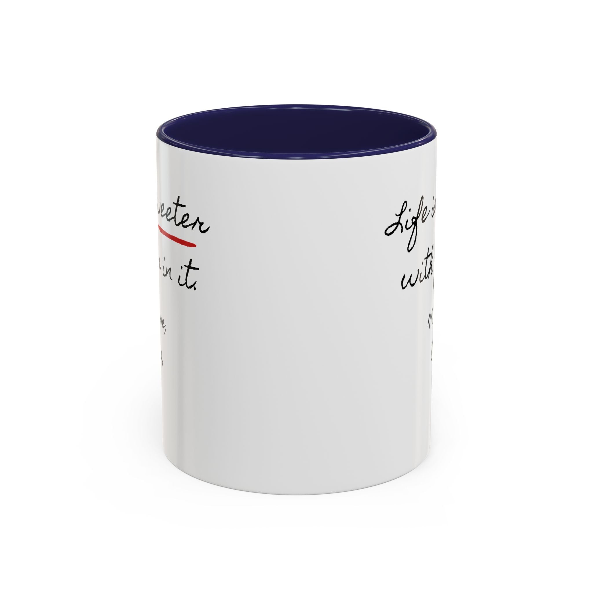 Copy of Personalized Heart Coffee Mug — "[Name], you’re the woman who makes my heart smile" (Accent 11/15oz)