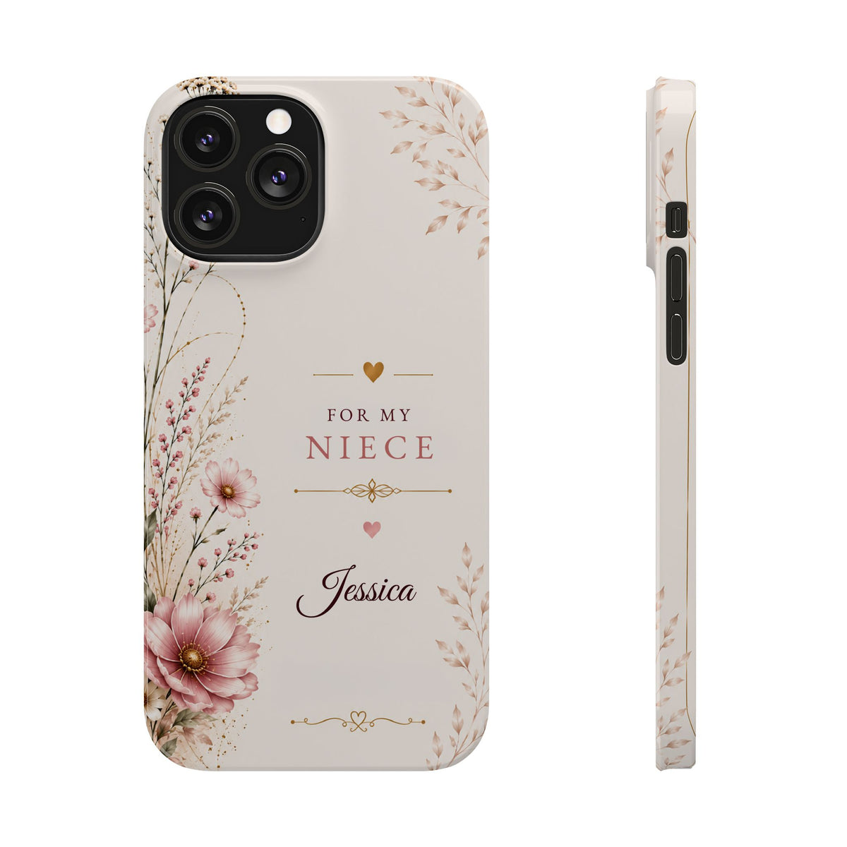 Personalized Niece Custom Name Floral Slim Case Gift for Niece