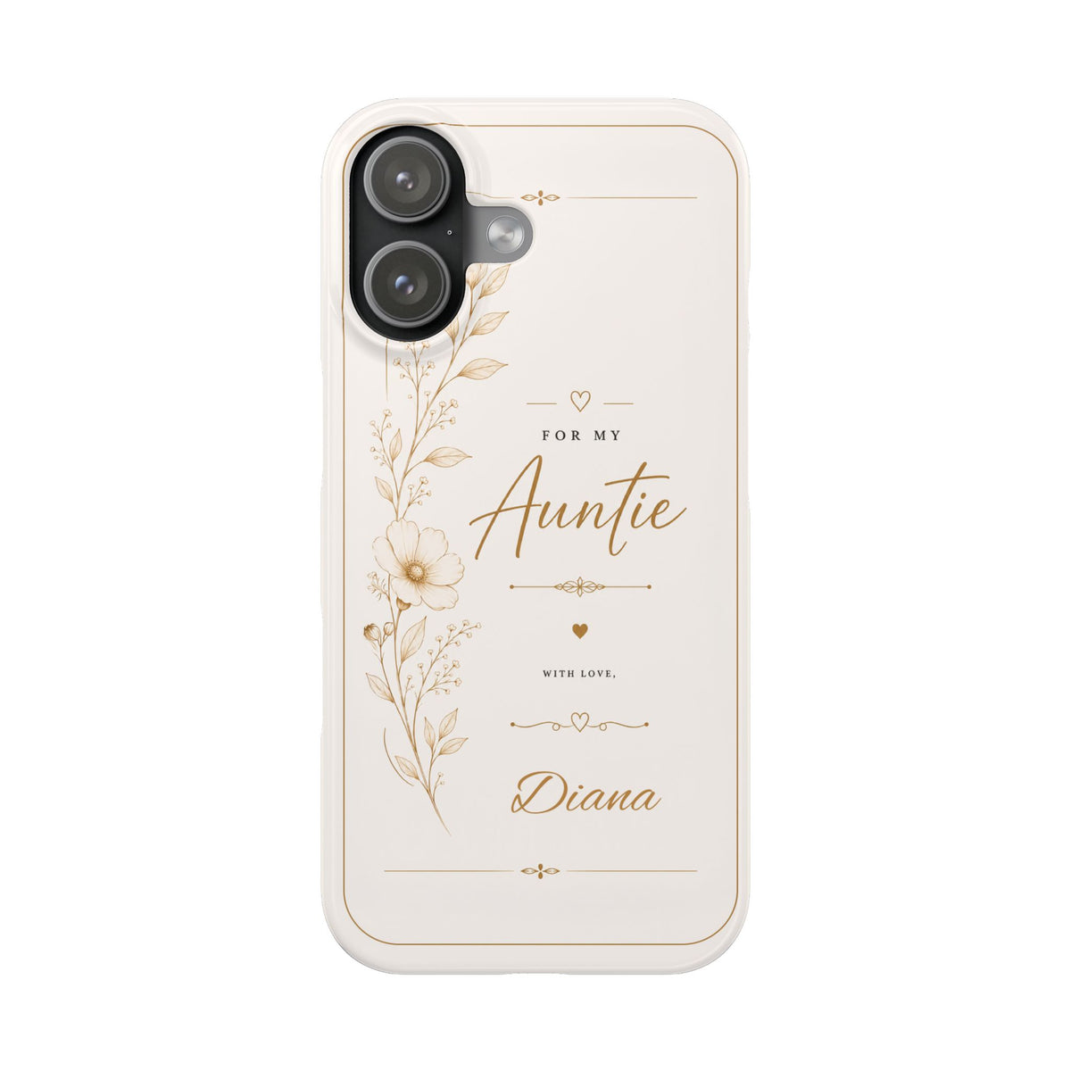 Personalized Auntie Custom Name Floral Slim Phone Case Gift for Aunt