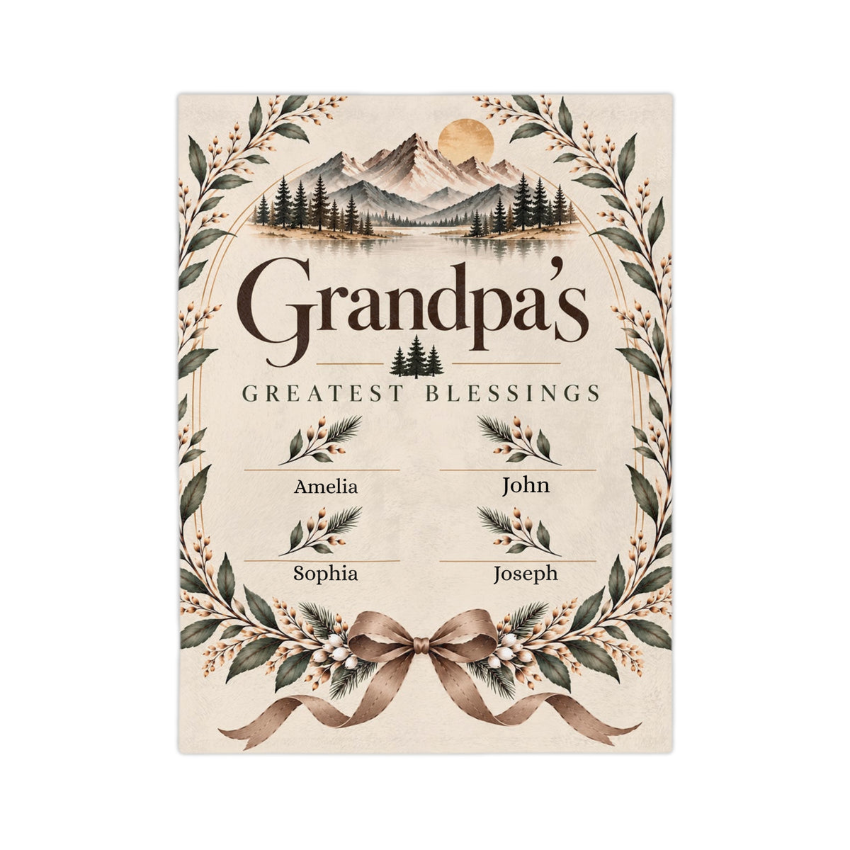 Personalized Grandpa Blanket Custom Grandkids Names Gift from Grandchildren