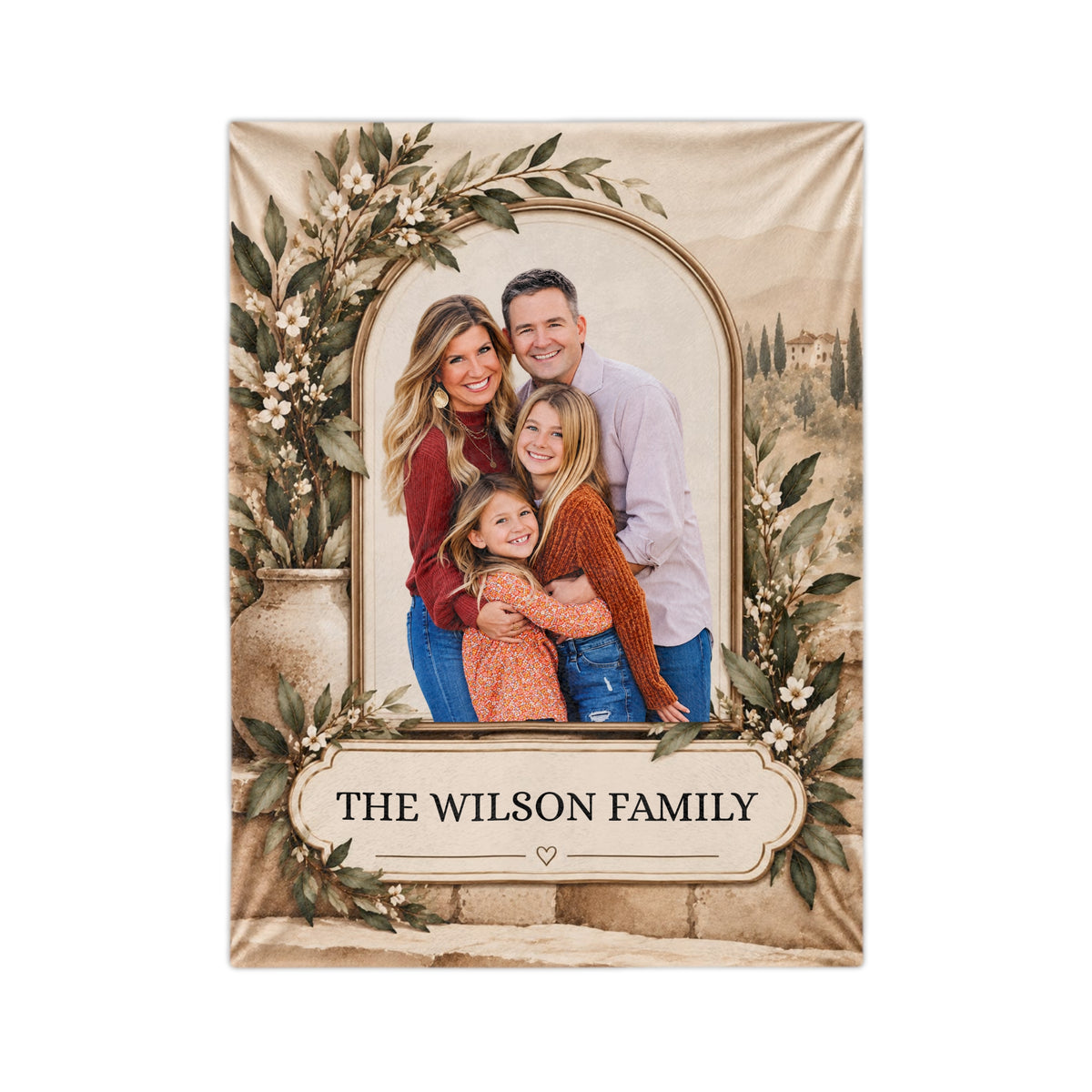 Personalized Family Photo Blanket Custom Family Name Family Keepsake Gift