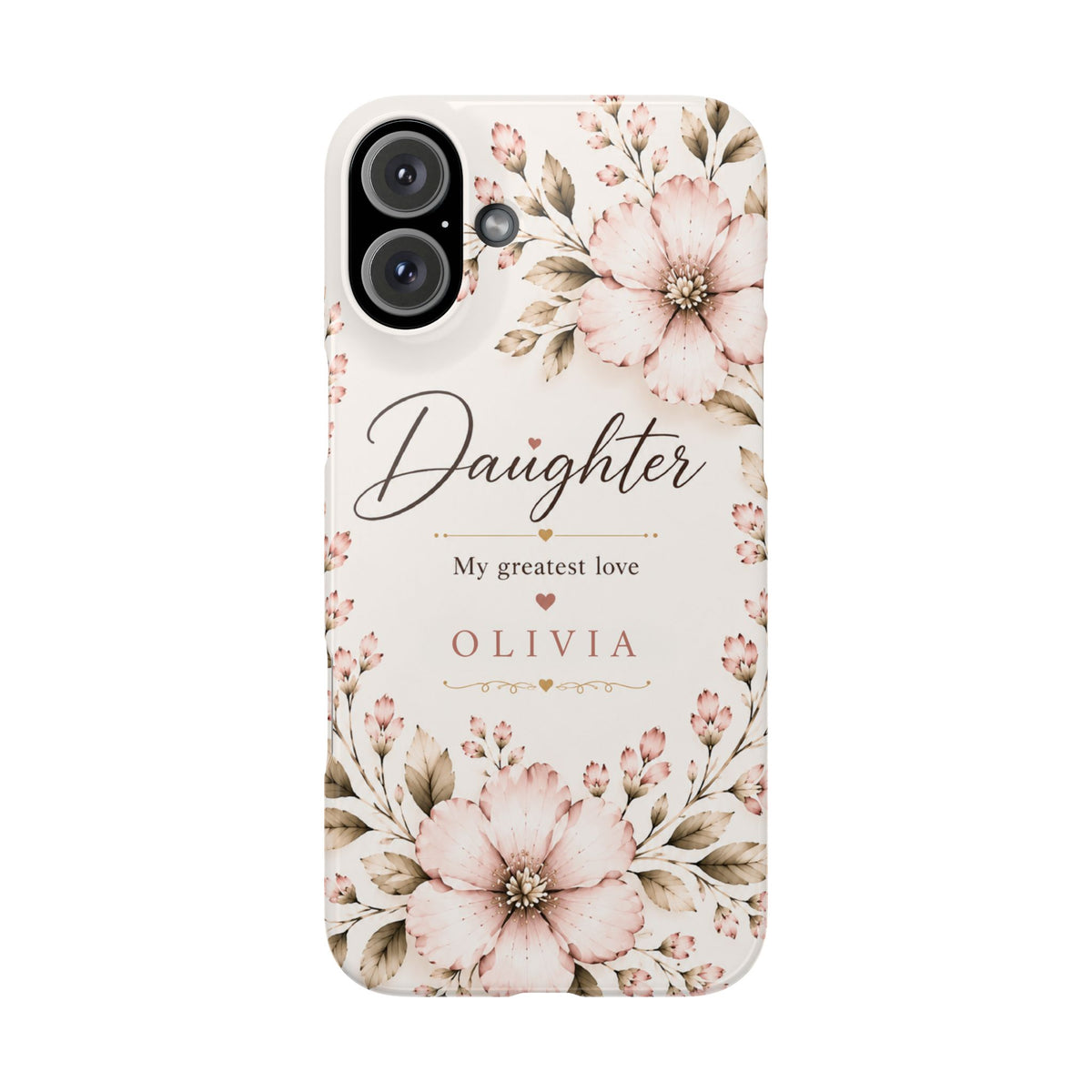 Personalized Daughter Custom Name Floral Slim Phone Case Gift for Daughter