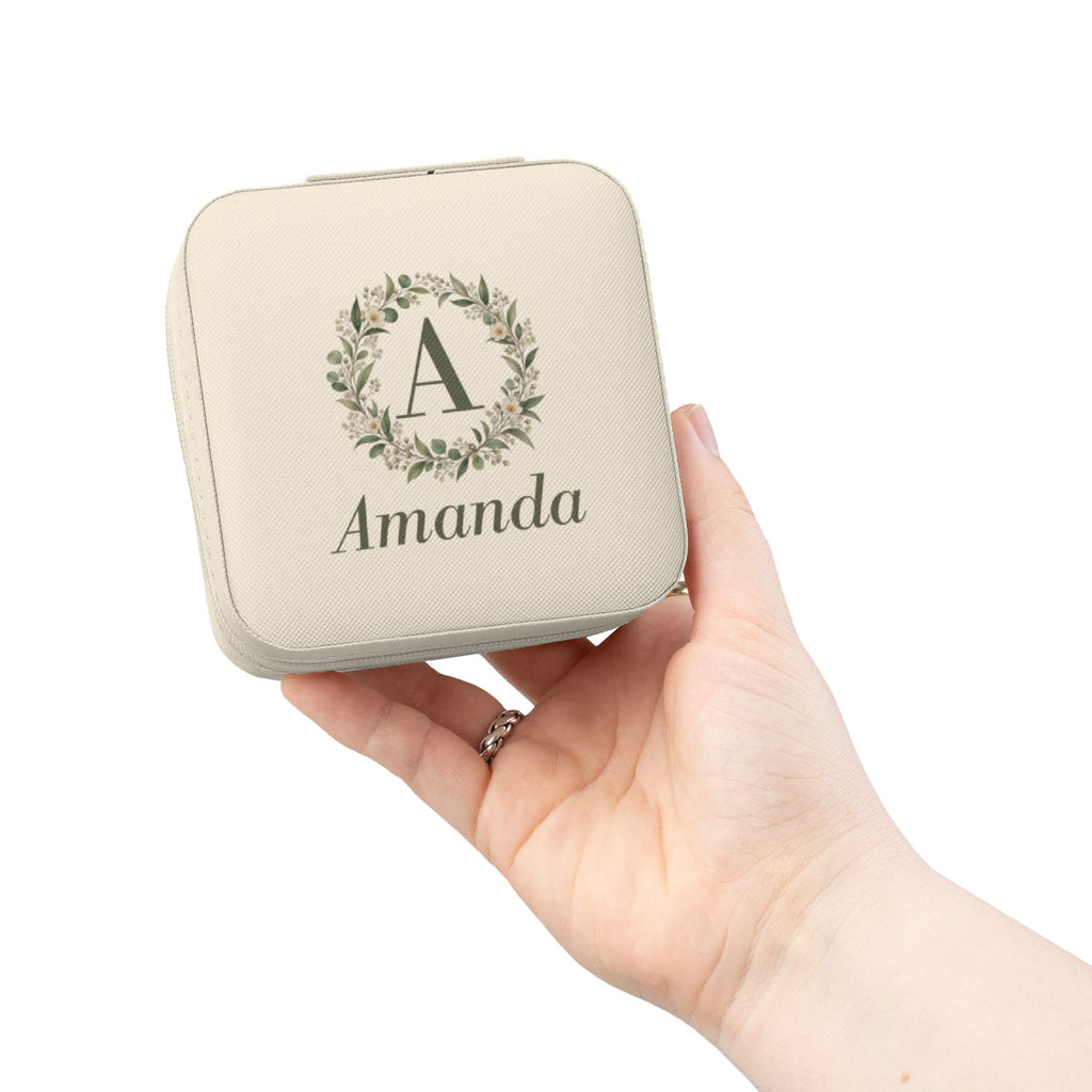 Personalized Jewelry Travel Case with Monogram and Name