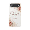 Personalized Wife Custom Name Floral Slim Phone Case Romantic Gift for Wife