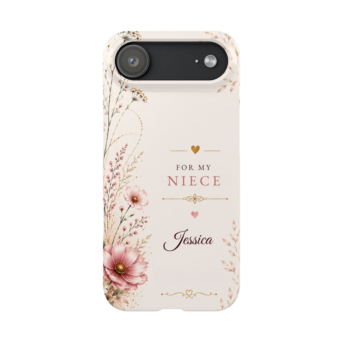 Personalized Niece Custom Name Floral Slim Case Gift for Niece