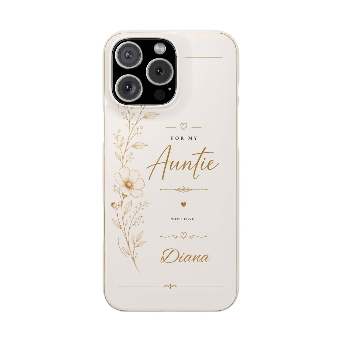 Personalized Auntie Custom Name Floral Slim Phone Case Gift for Aunt