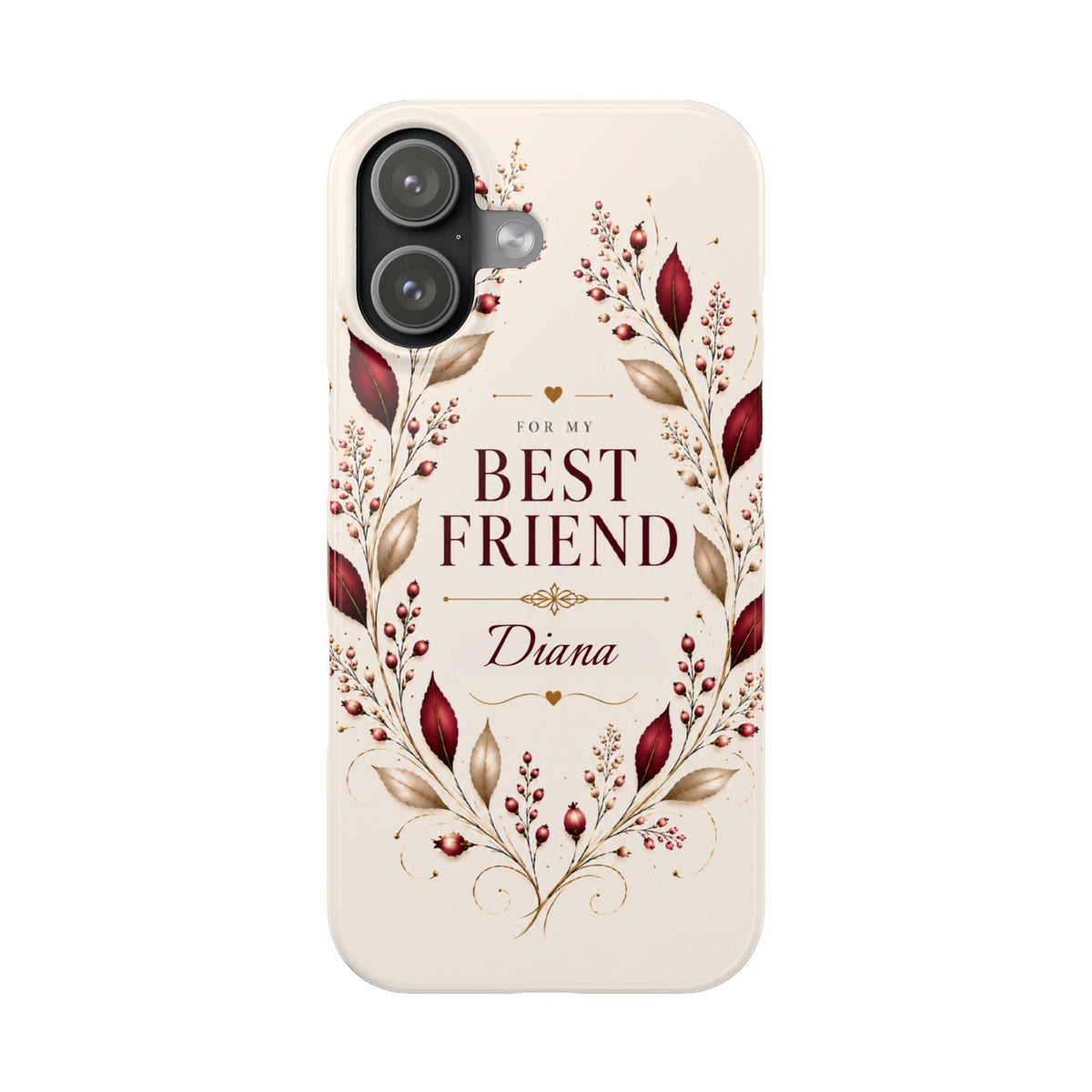 Personalized Best Friend Custom Name Floral Slim Phone Case Gift for Best Friend