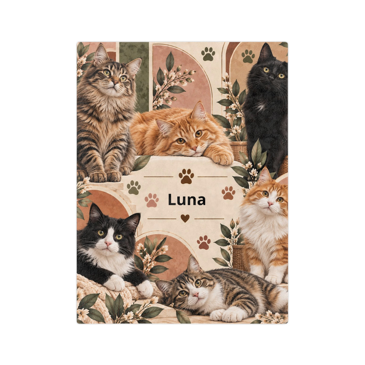 Personalized Cat Blanket Custom Cat Name Cat Lover Gift