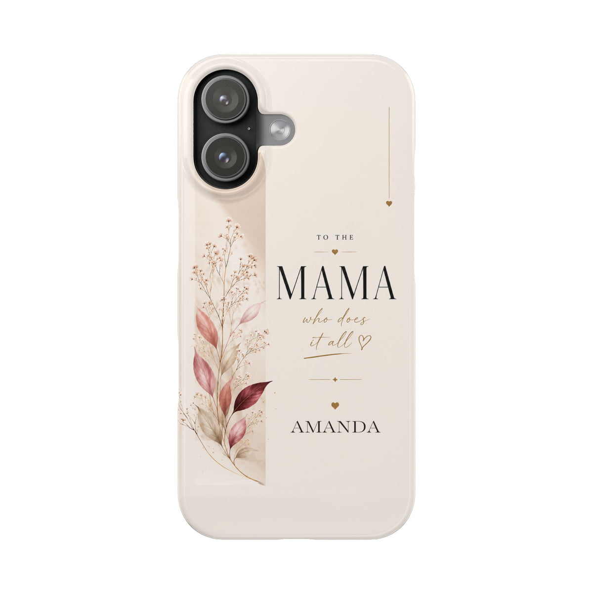 Personalized Mama Phone Case, Floral