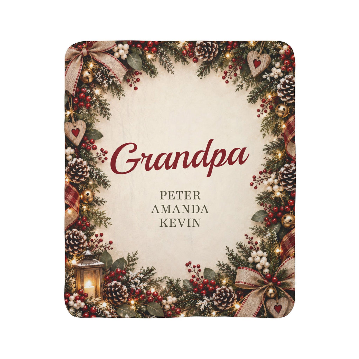 Personalized Grandparent Blanket Custom Grandkids Names Sherpa Throw Gift