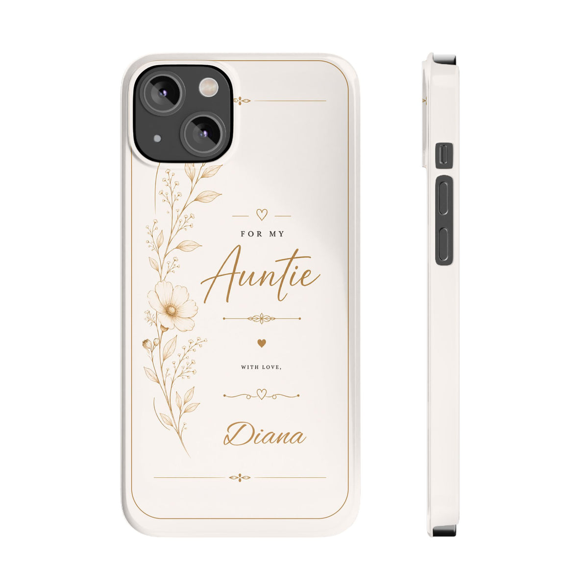 Personalized Auntie Custom Name Floral Slim Phone Case Gift for Aunt