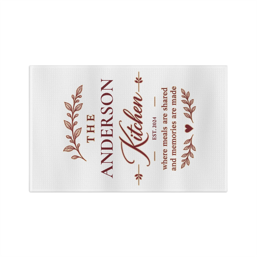 Personalized Family Name Custom Established Date Microfiber Kitchen Towel