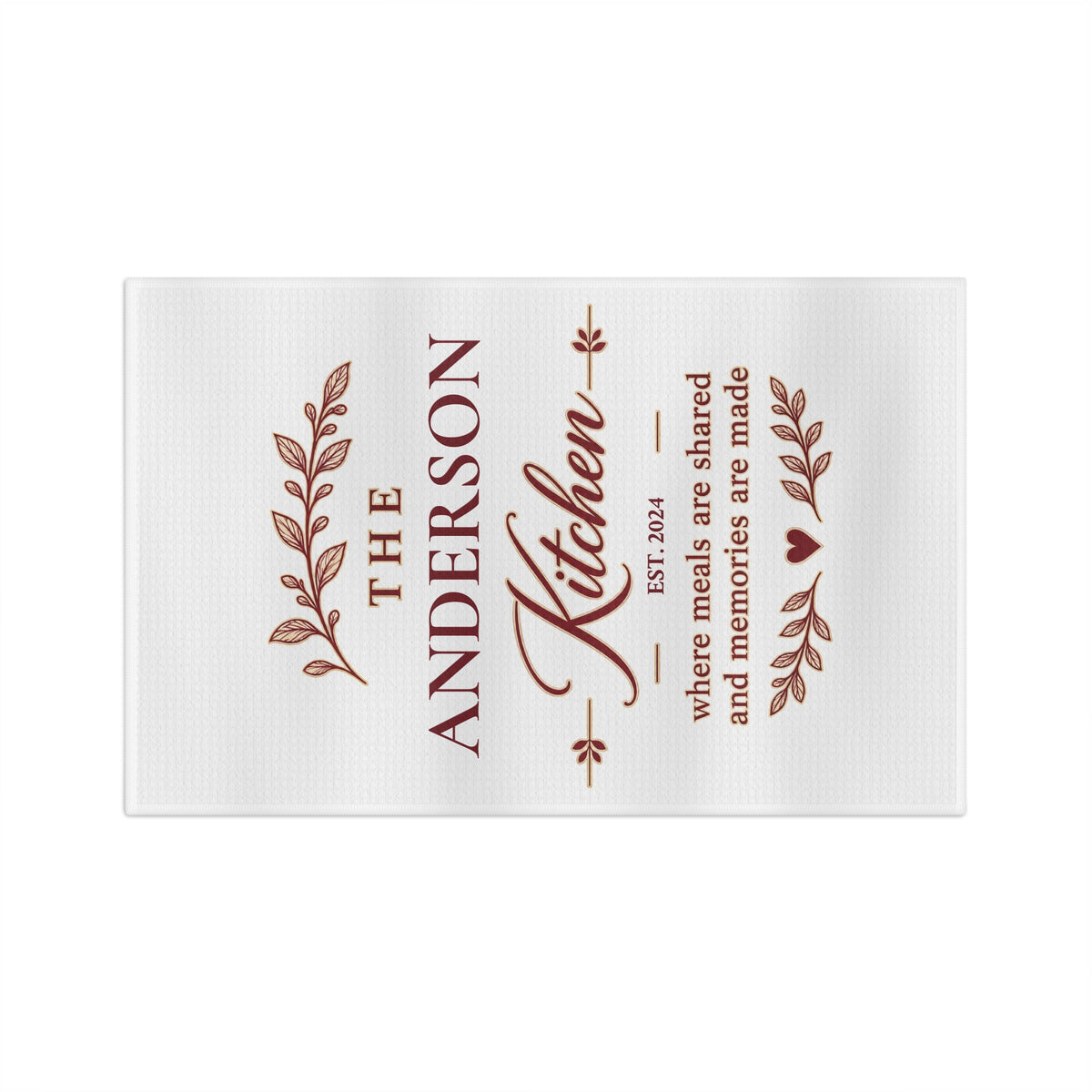 Personalized Family Name Custom Established Date Microfiber Kitchen Towel