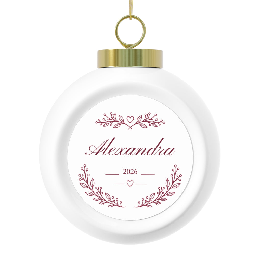 Poinsettia Wreath Christmas Ball Ornament