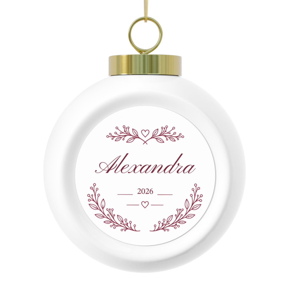 Poinsettia Wreath Christmas Ball Ornament