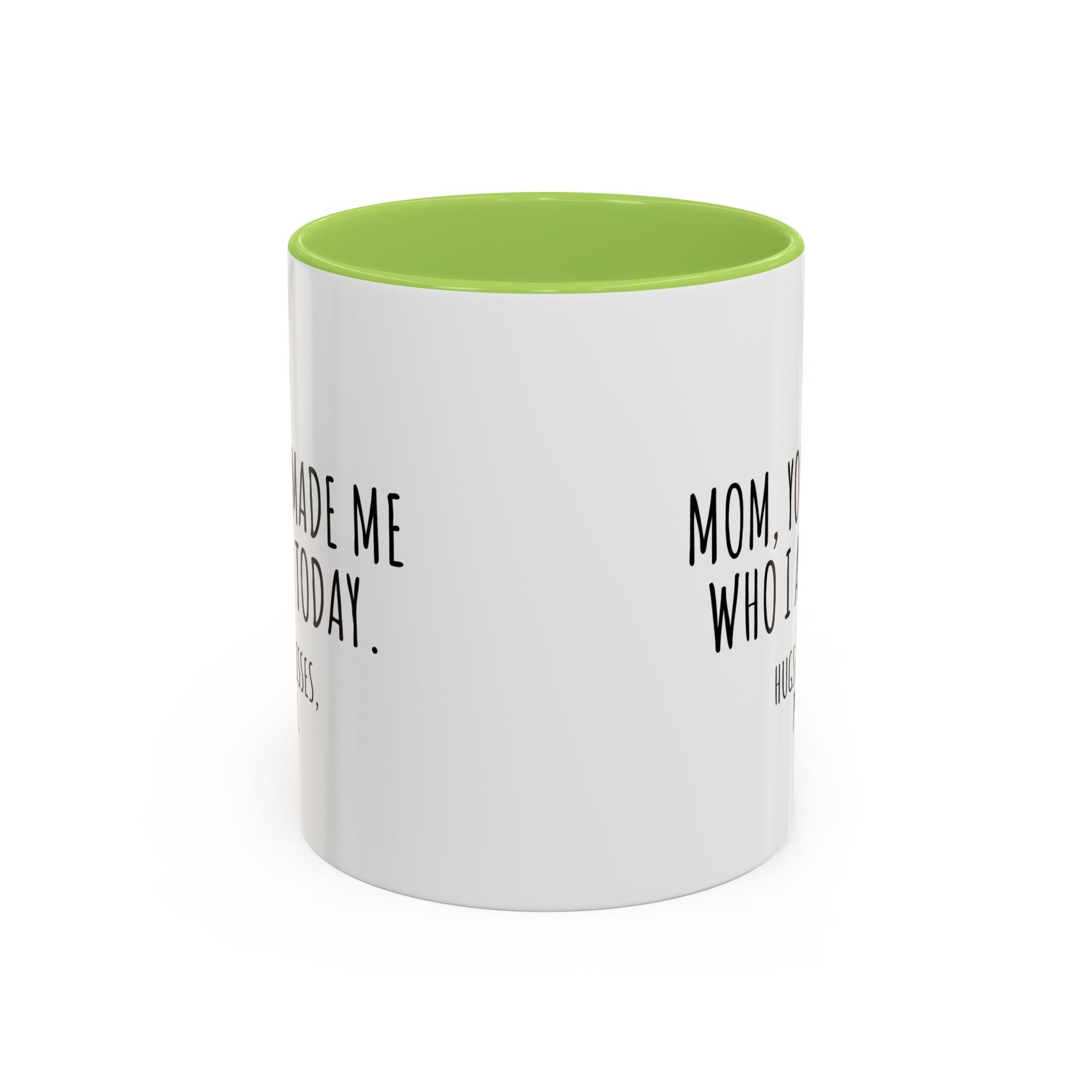Copy of Personalized Heart Coffee Mug — "[Name], you’re the woman who makes my heart smile" (Accent 11/15oz)