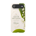 Personalized May Birth Flower Custom Name Lily of the Valley Floral Slim Phone Case