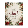 Family Christmas Print, Family Name and Year