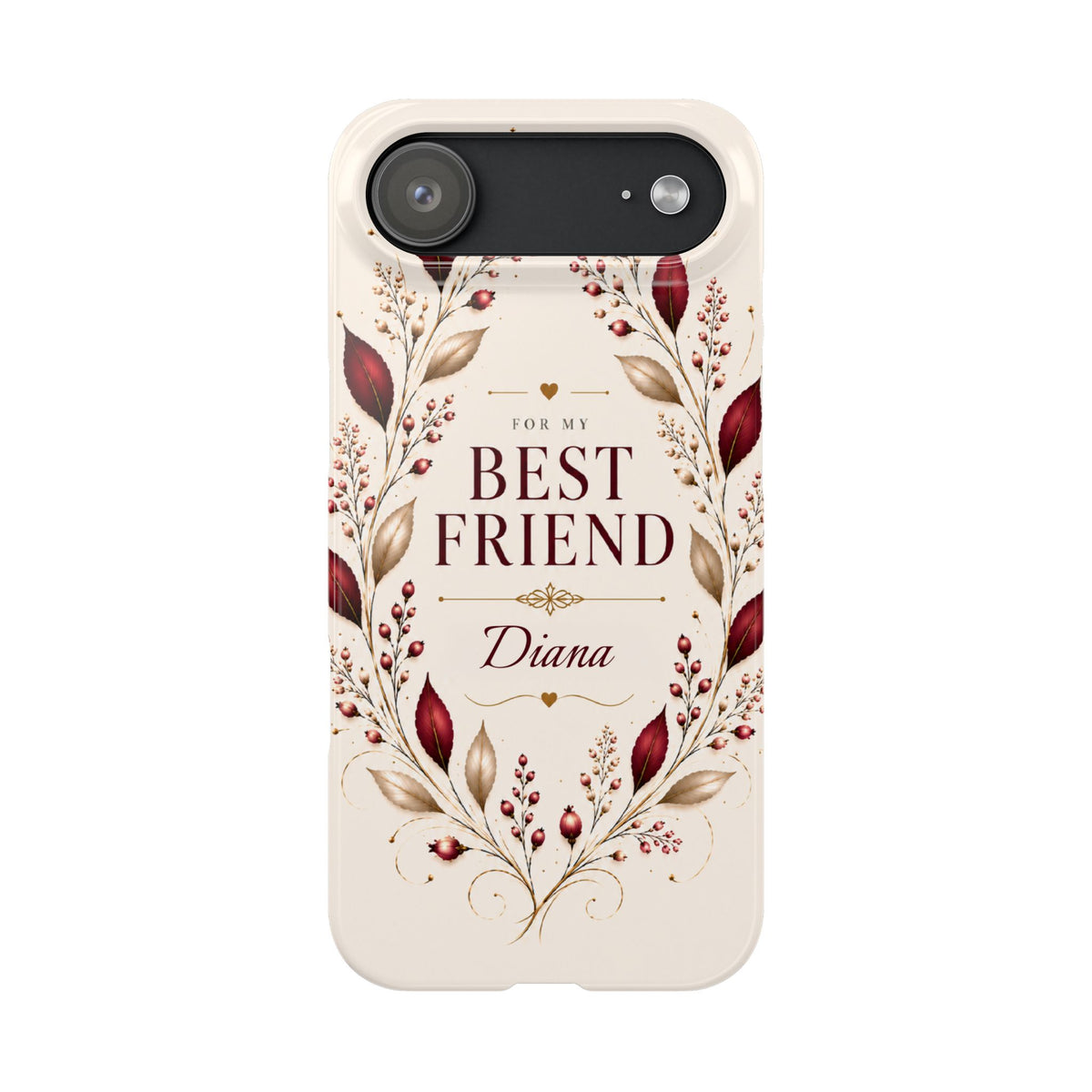 Personalized Best Friend Custom Name Floral Slim Phone Case Gift for Best Friend