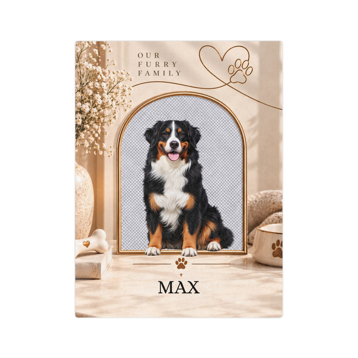 Personalized Dog Photo Blanket Custom Dog Name Dog Lover Keepsake Gift