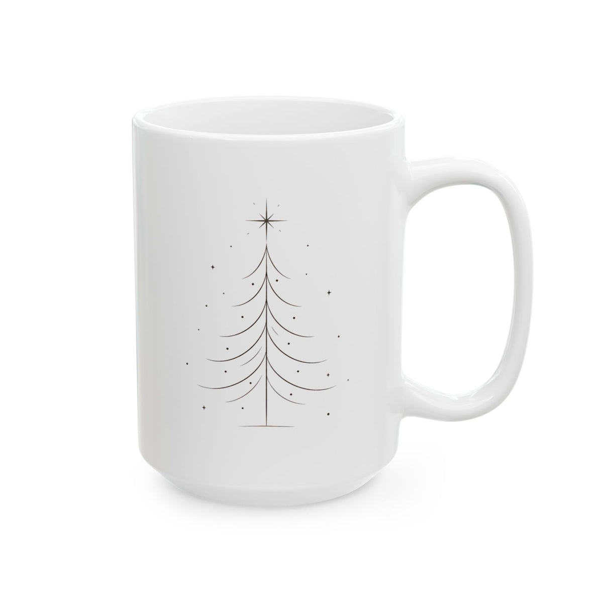 Minimalist Christmas Tree Elegant Holiday Winter Ceramic Mug