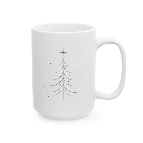Minimalist Christmas Tree Elegant Holiday Winter Ceramic Mug