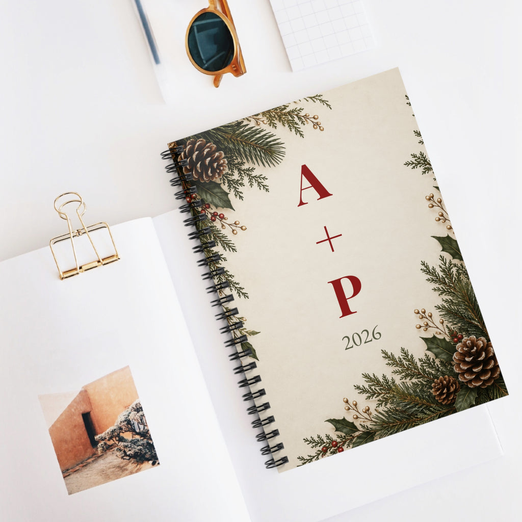 Couples Christmas Journal with Initials – view 5
