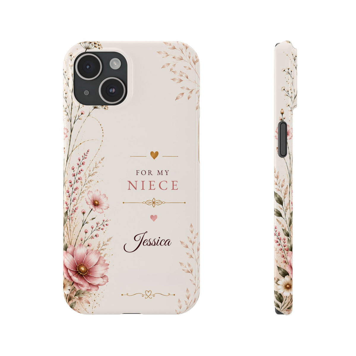 Personalized Niece Custom Name Floral Slim Case Gift for Niece