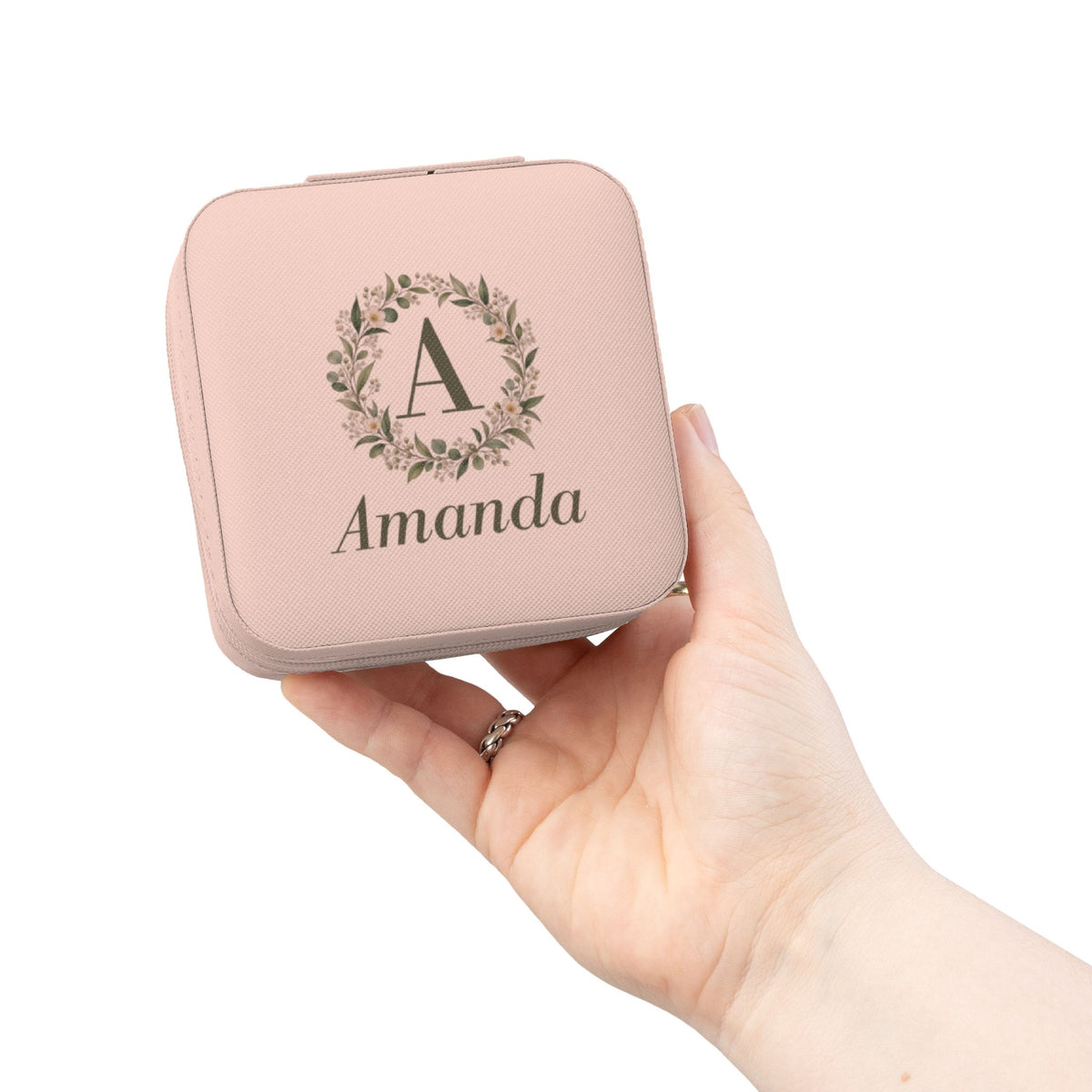 Personalized Jewelry Travel Case with Monogram and Name