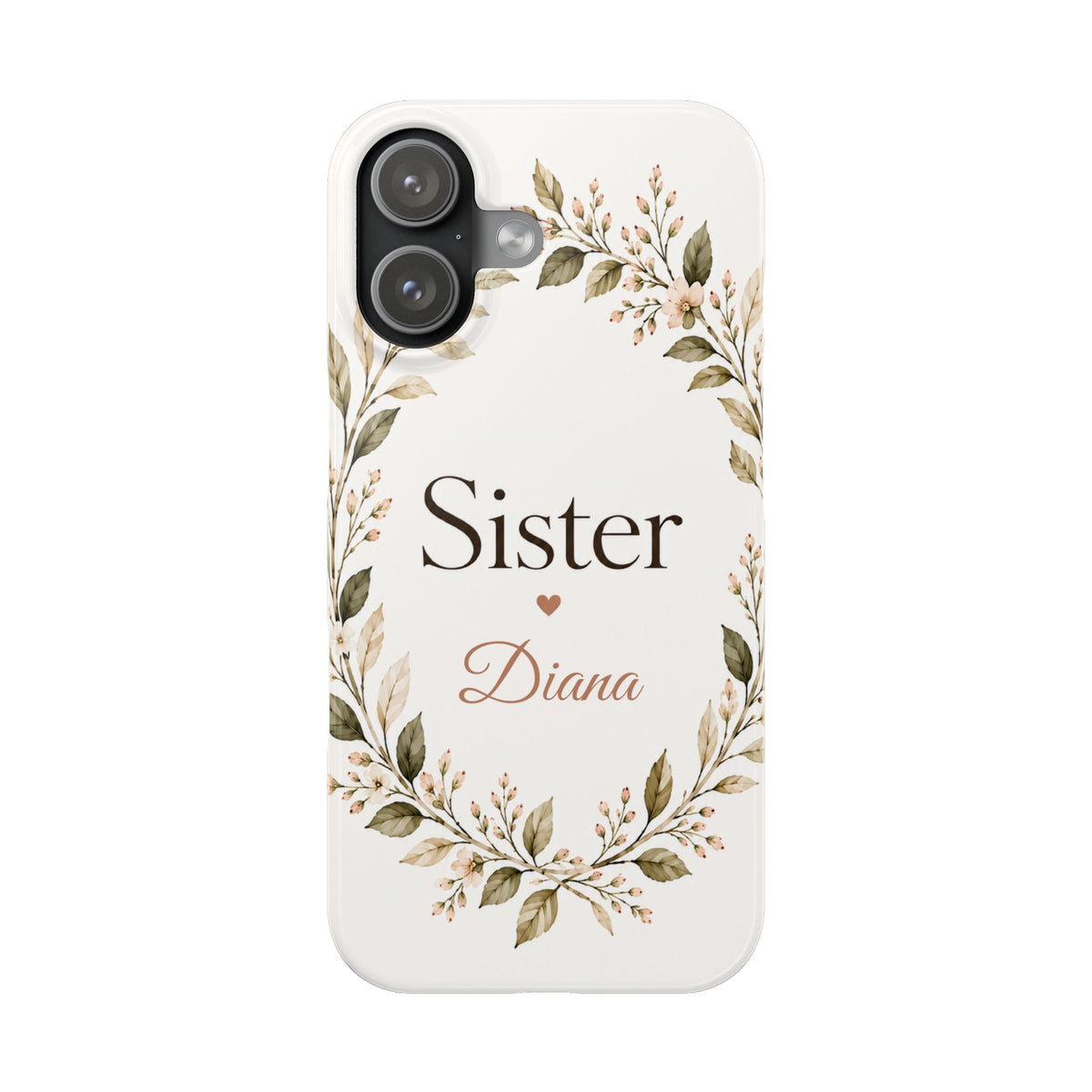 Personalized Sister Phone Case, Floral
