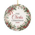 Ceramic Christmas Ornament Custom Family Name Holiday Gift