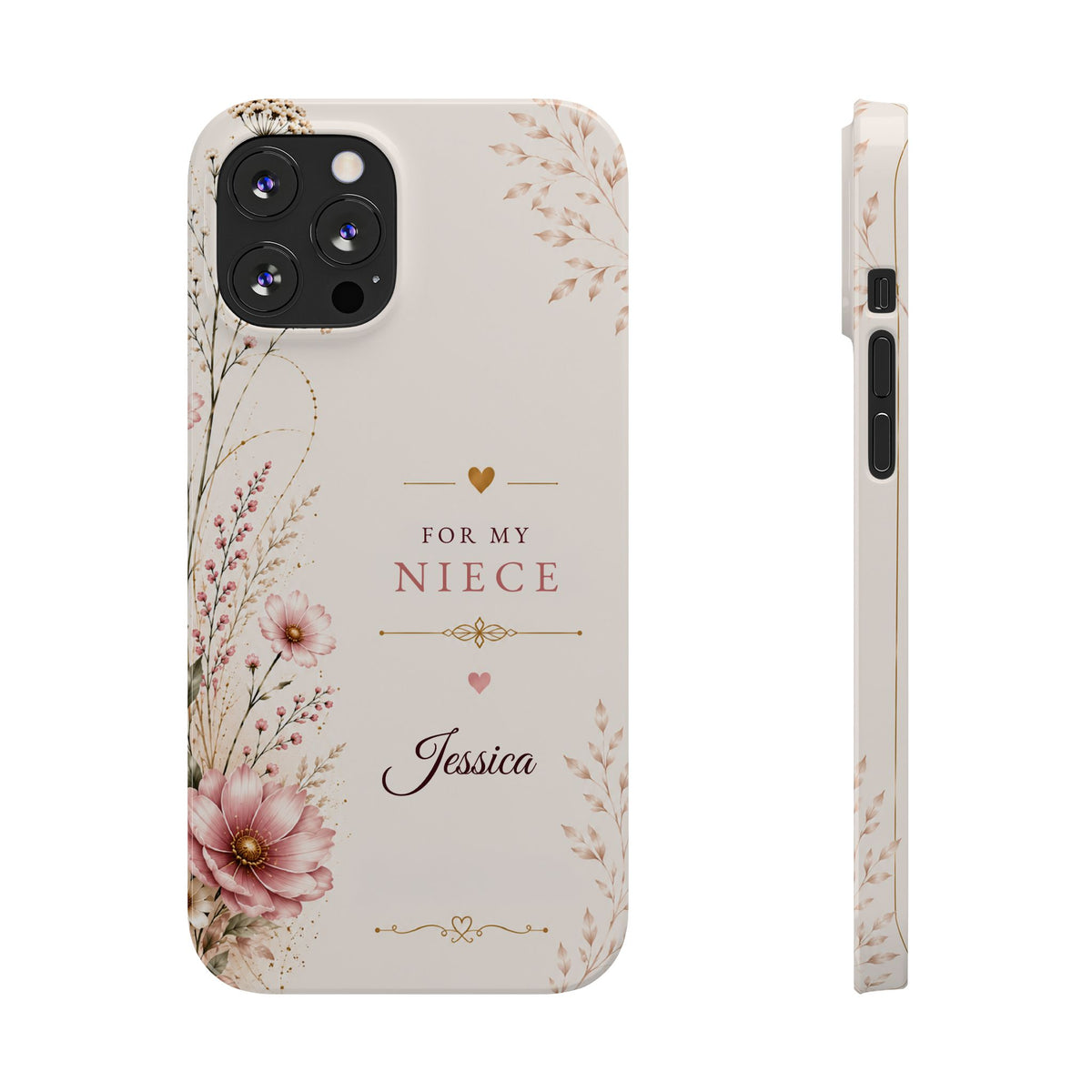 Personalized Niece Custom Name Floral Slim Case Gift for Niece
