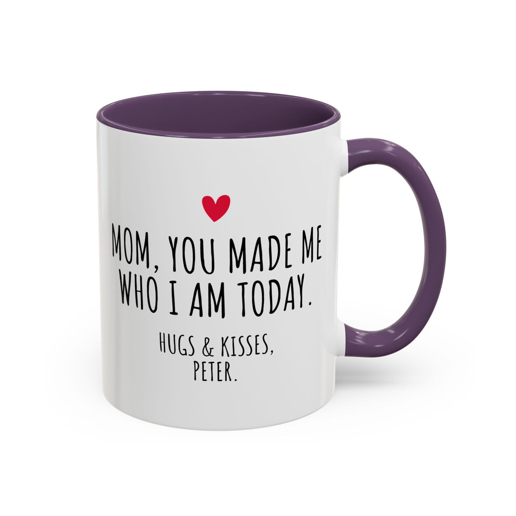 Copy of Personalized Heart Coffee Mug — "[Name], you’re the woman who makes my heart smile" (Accent 11/15oz)