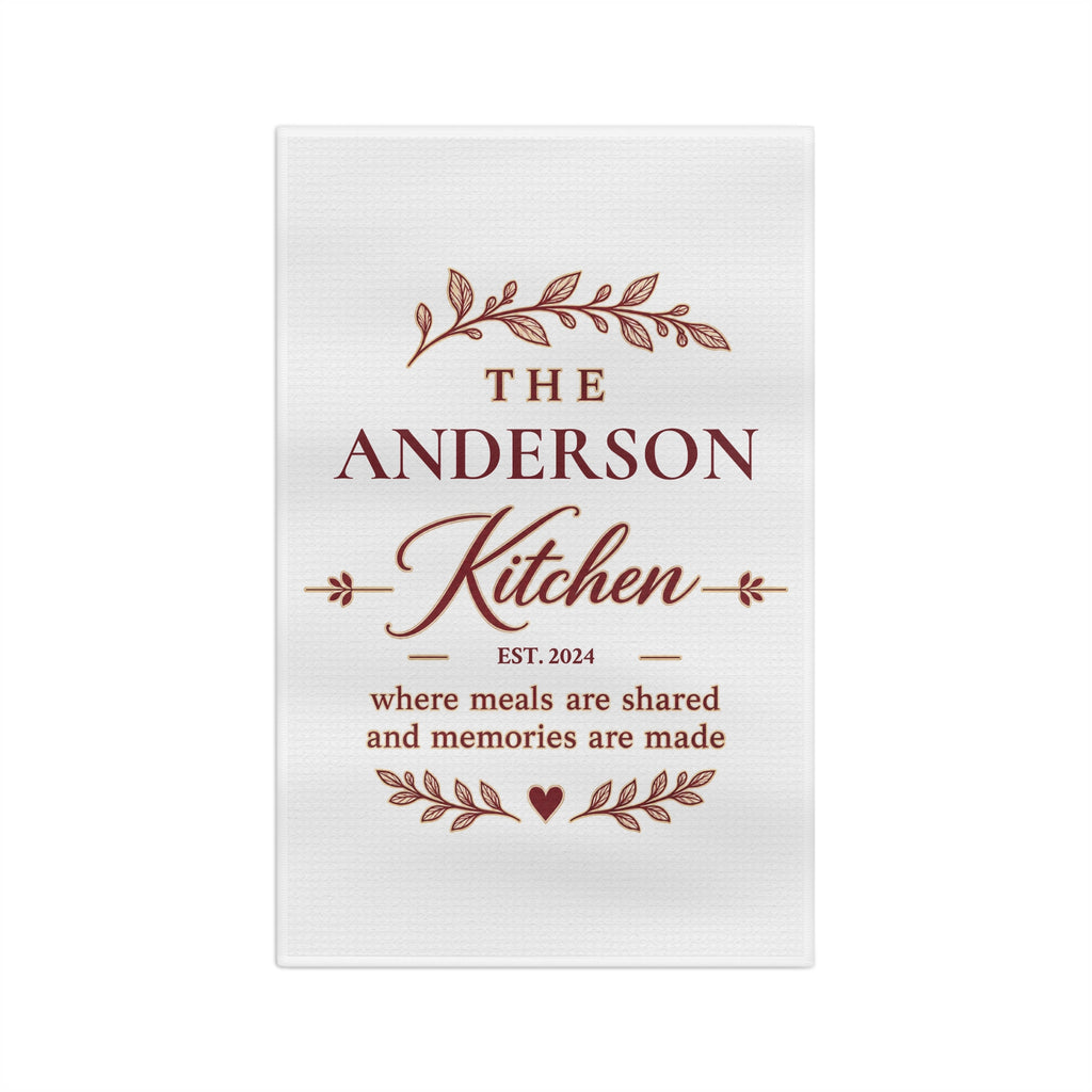 Personalized Family Name Custom Established Date Microfiber Kitchen Towel