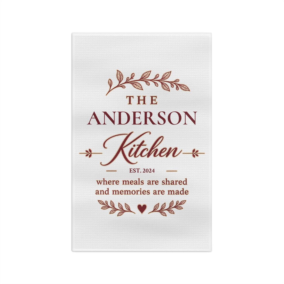Personalized Family Name Custom Established Date Microfiber Kitchen Towel