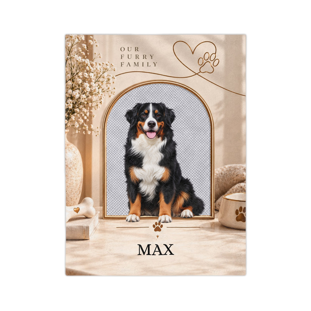 Personalized Dog Photo Blanket Custom Dog Name Dog Lover Keepsake Gift